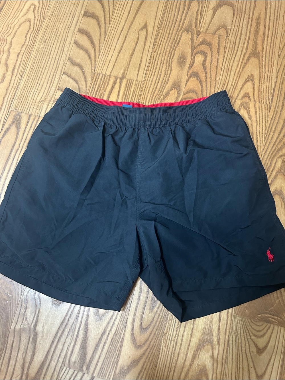 Polo by Ralph Lauren Black Athletic Shorts with Red Trim